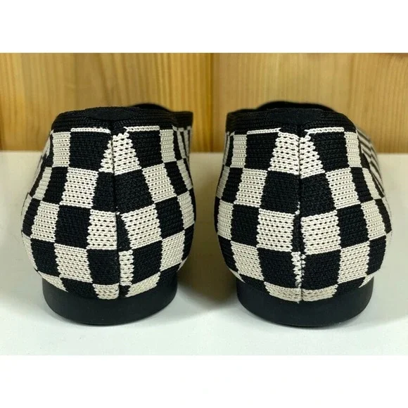 Vivaia Shoes EU 40 US 9 B Margot 2.0 V Cut Square Toe in Checker Flats NWOB - Picture 6 of 10